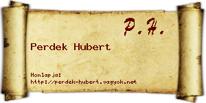 Perdek Hubert névjegykártya